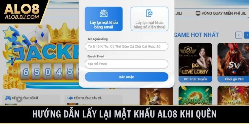 Hướng dẫn lấy lại mật khẩu ALO8 khi quên